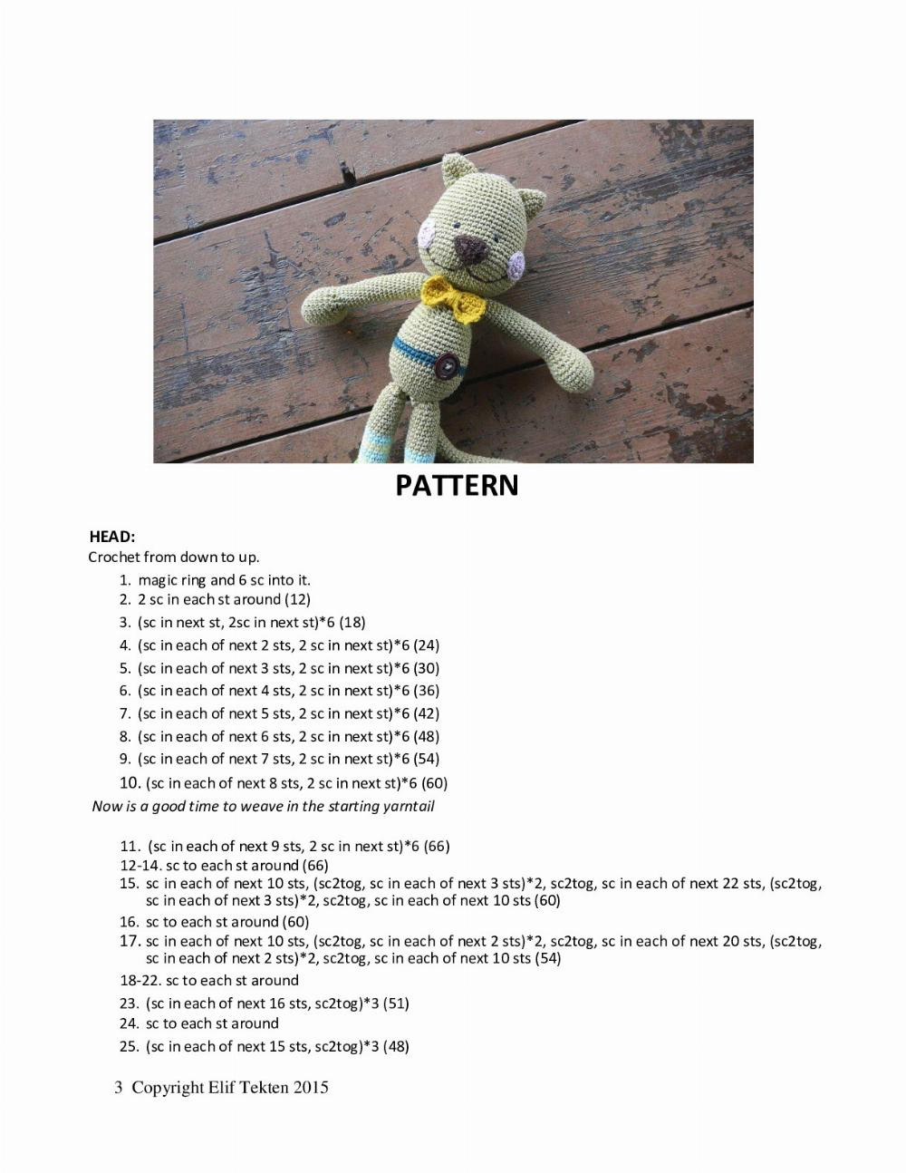 BOOTIECAT crochet pattern