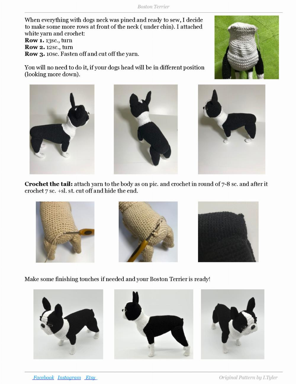 Boston Terrier crochet pattern