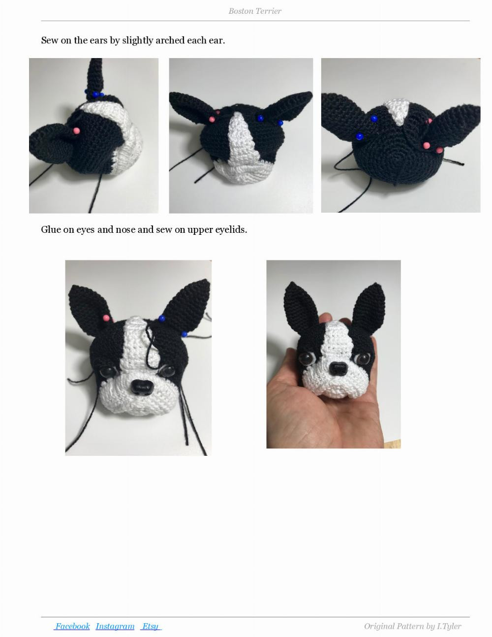 Boston Terrier crochet pattern