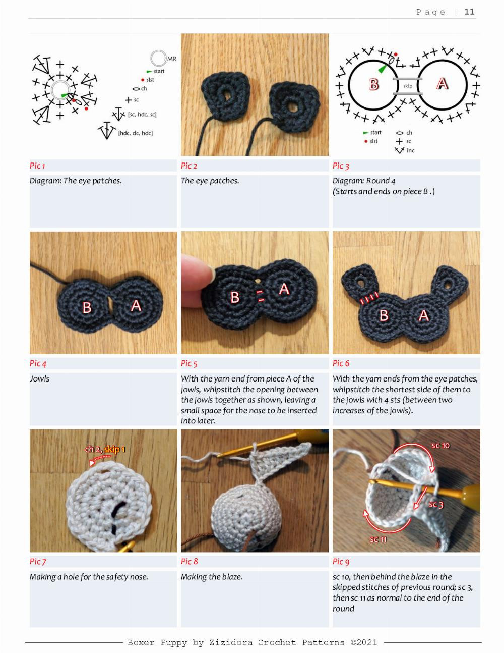 boxer puppy crochet pattern