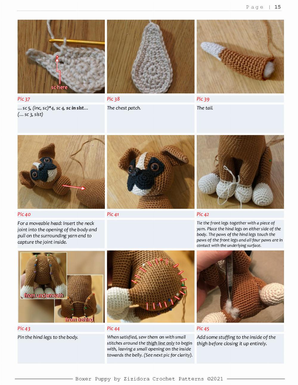 boxer puppy crochet pattern