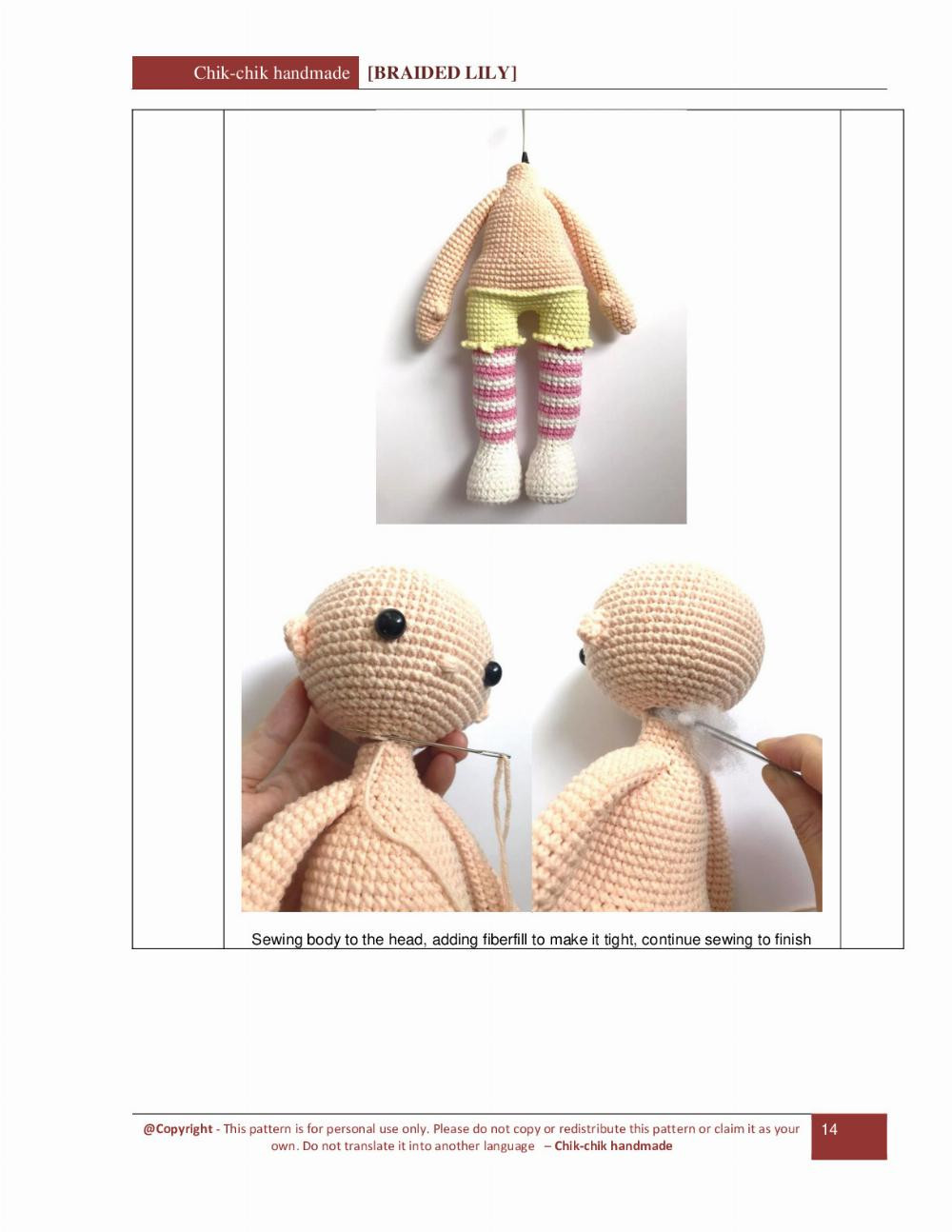 braided lily doll crochet pattern