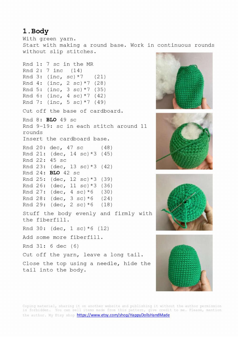 Broccoli Gnome crochet pattern