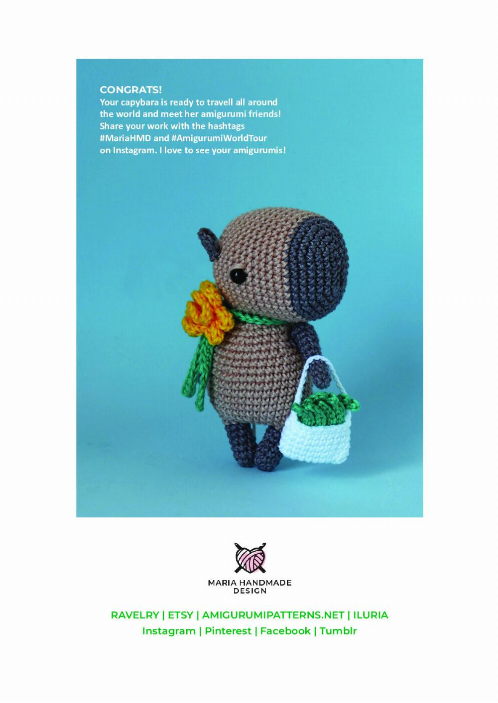 BRUNA THE CAPYBARA CROCHET AMIGURUMI PATTERN