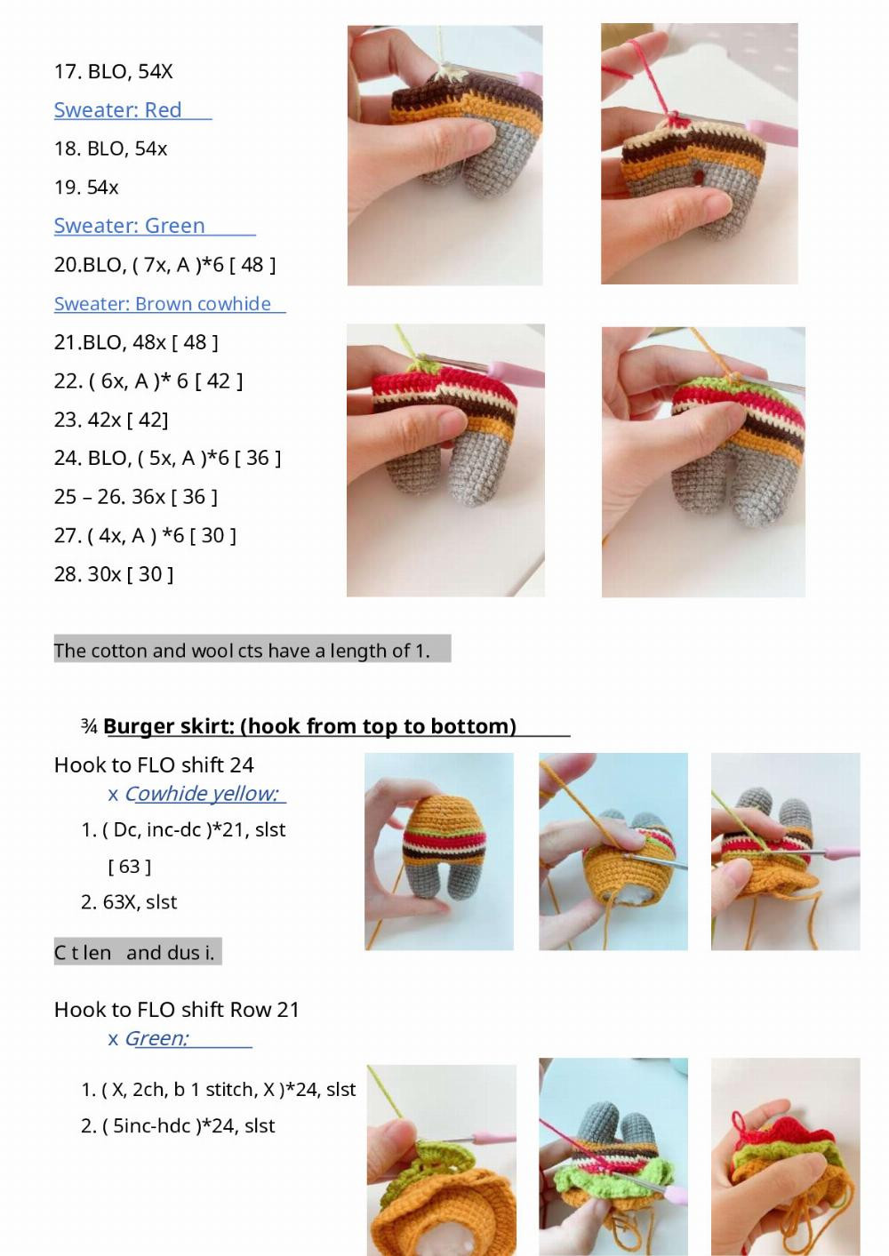 burger cat crochet pattern