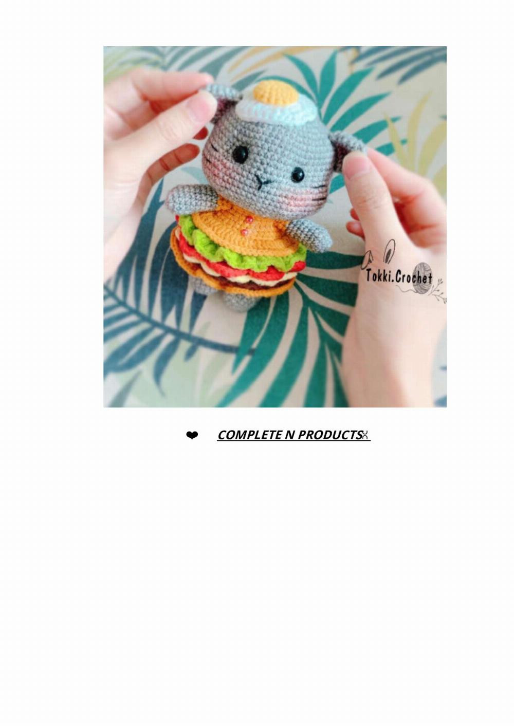 burger cat crochet pattern