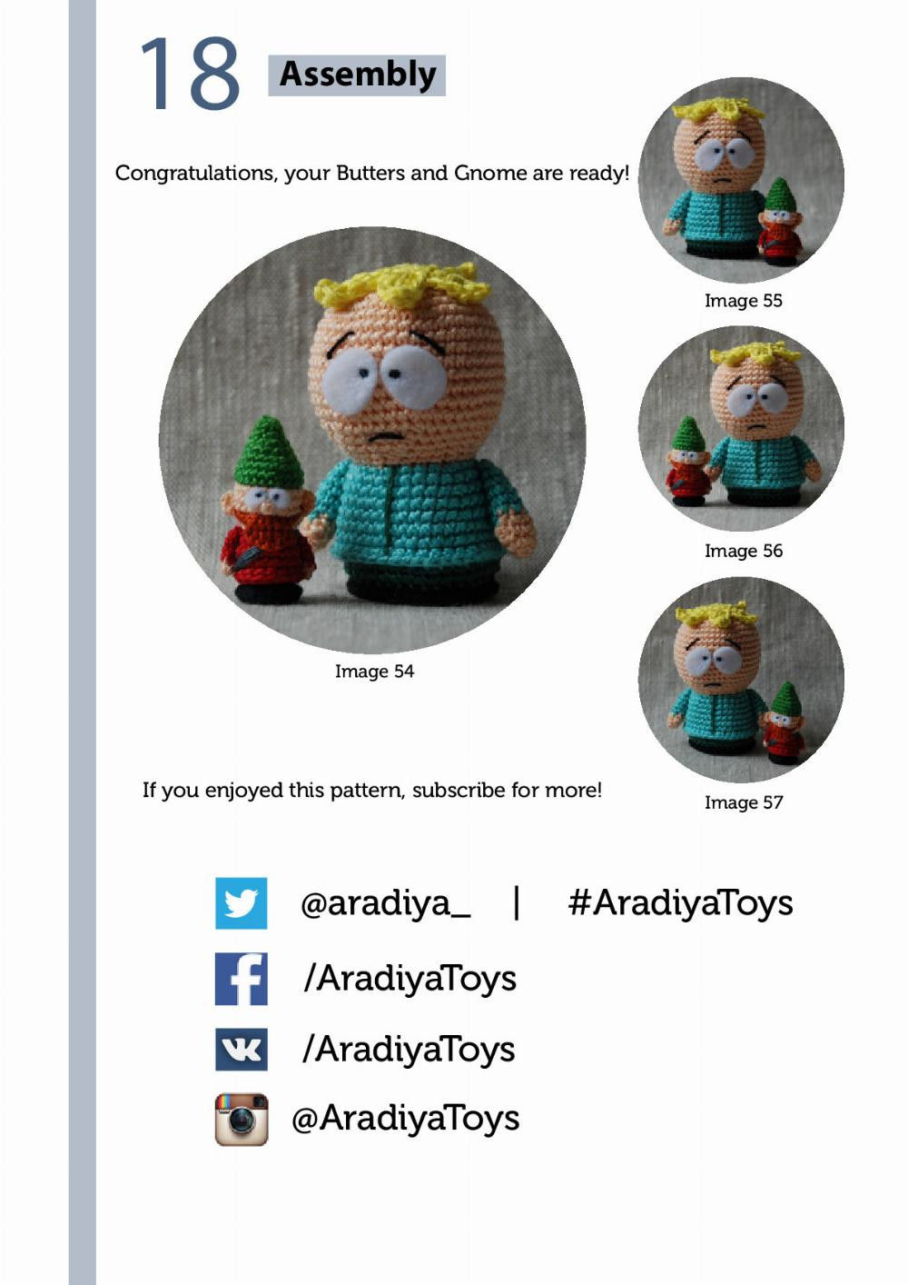 Butters and Underpants Gnome South Park collection Crochet pattern