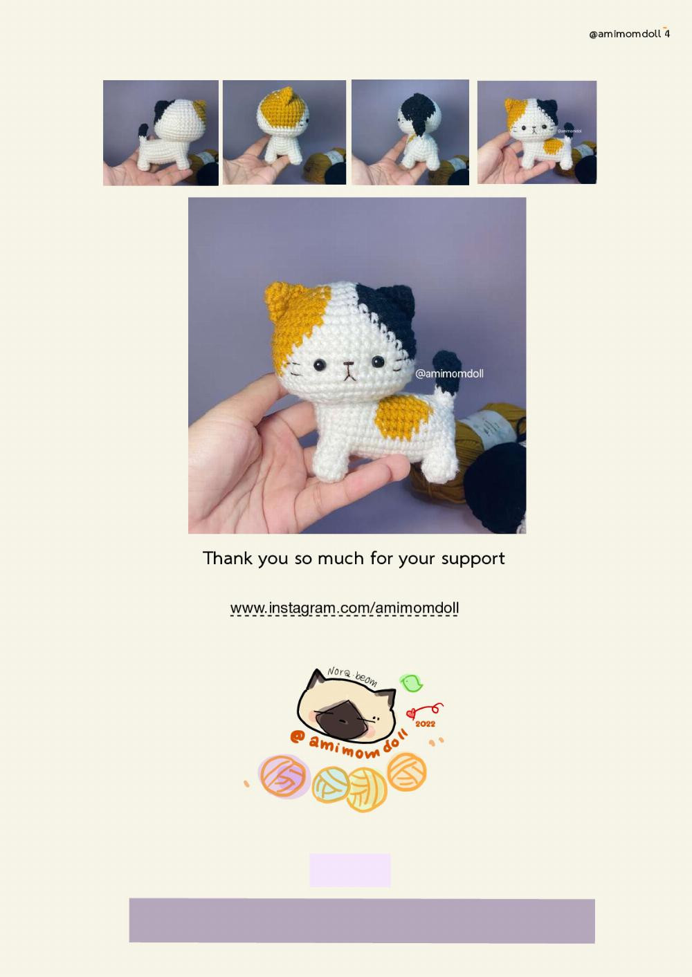 Calico kitten Crochet Pattern