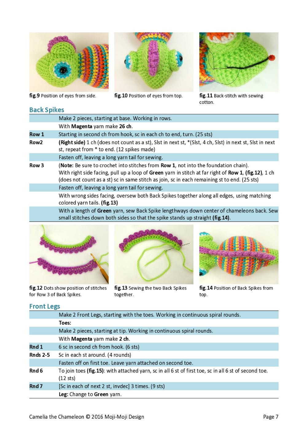 Camelia the Chameleon Pattern