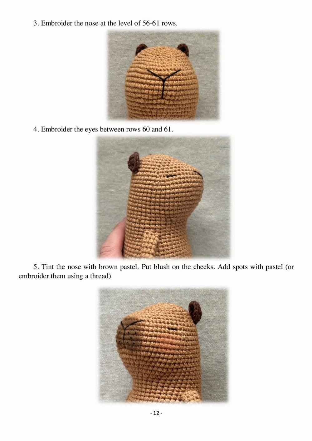 “Capybara” Crochet Pattern (finished toy size – 7-8.5 in/18-22 cm)