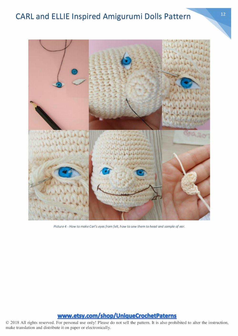 CARL and ELLIE Inspired Amigurumi Dolls Pattern