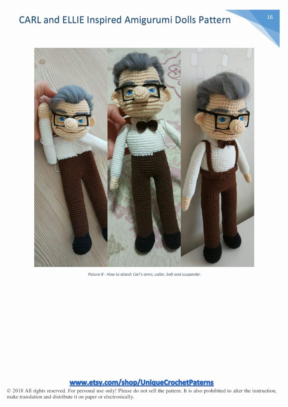 CARL and ELLIE Inspired Amigurumi Dolls Pattern