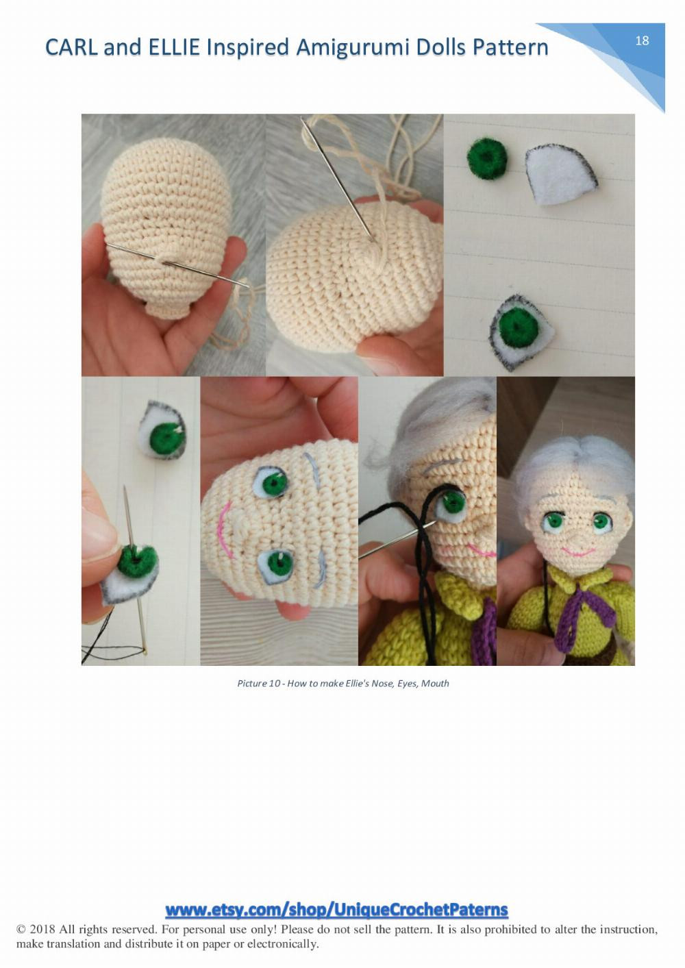 CARL and ELLIE Inspired Amigurumi Dolls Pattern