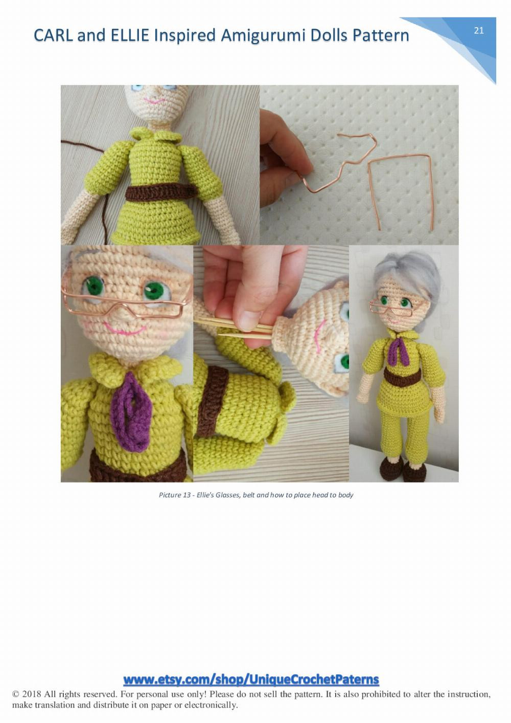 CARL and ELLIE Inspired Amigurumi Dolls Pattern