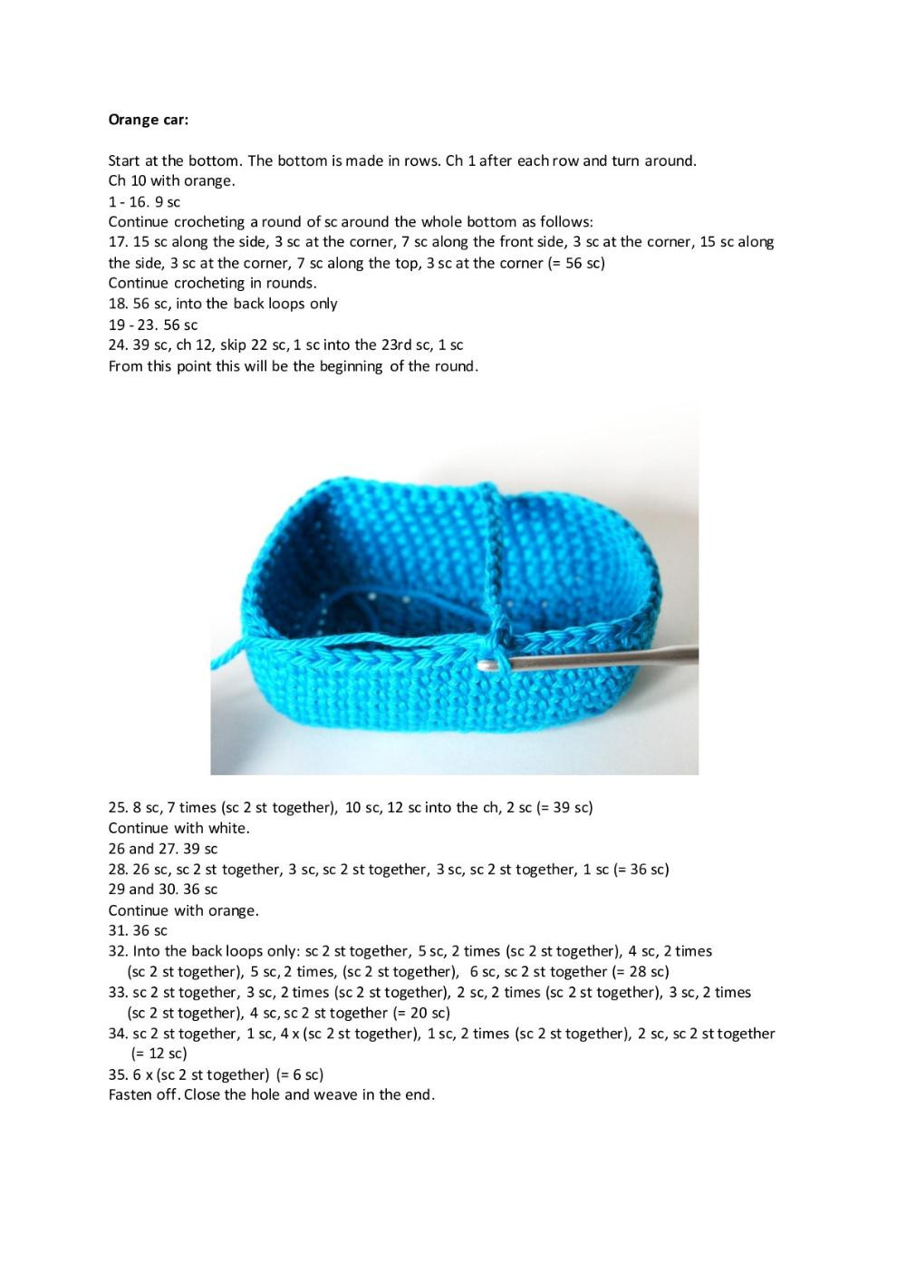 Cars  crochet pattern