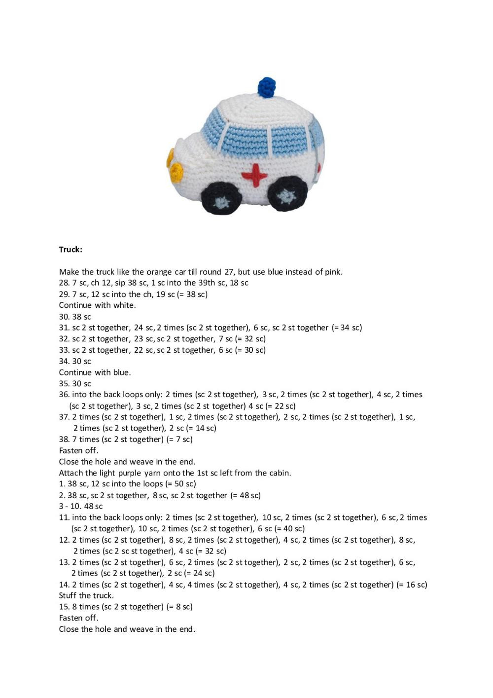 Cars  crochet pattern