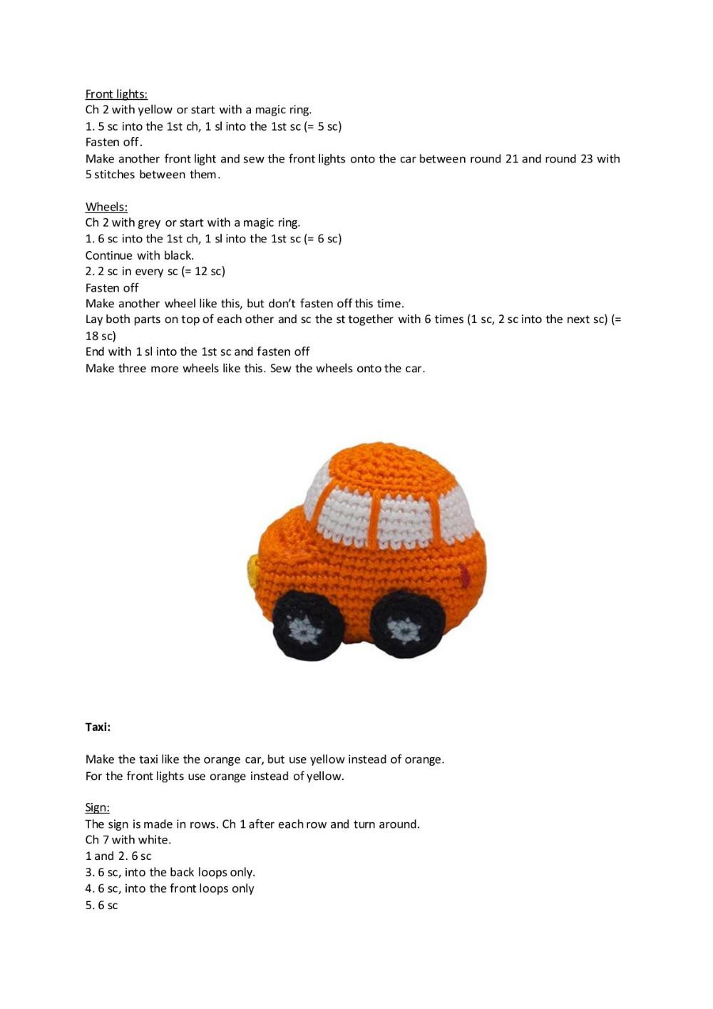 Cars  crochet pattern