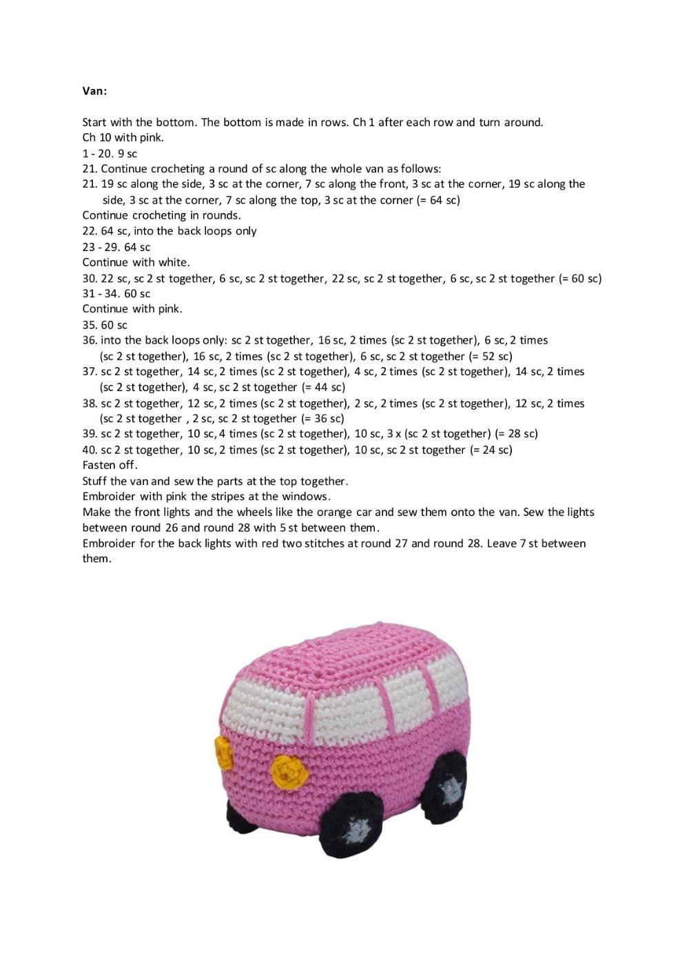 Cars  crochet pattern