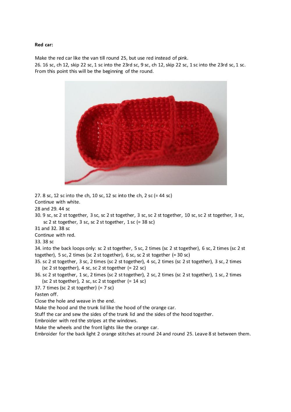 Cars  crochet pattern