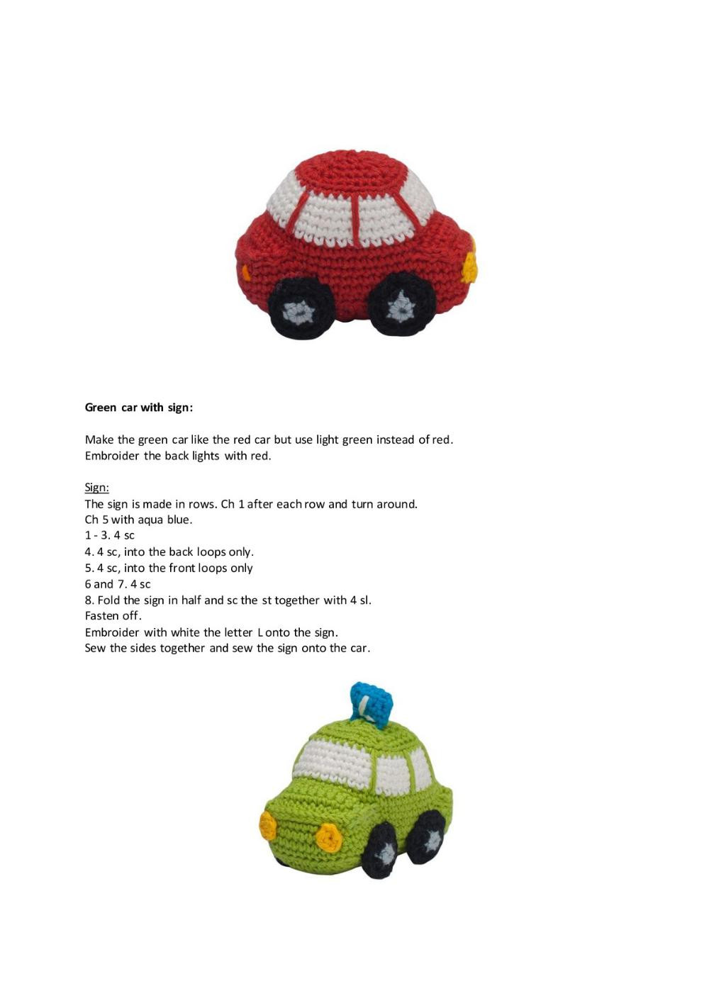 Cars  crochet pattern