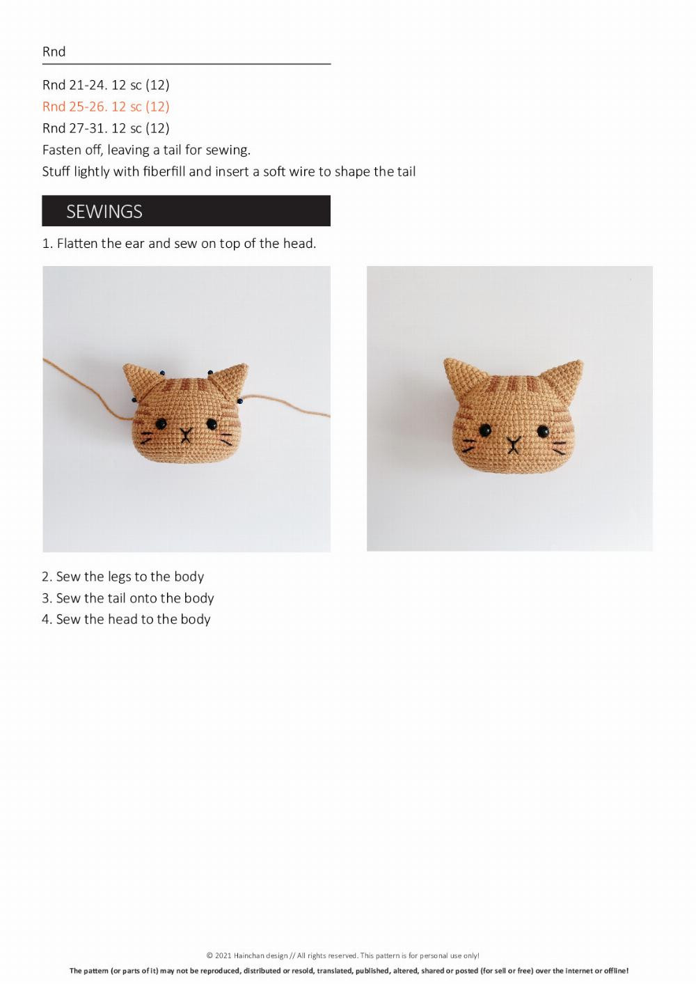 CAT COLLECTION THE TABBY CAT CROCHET PATTERN