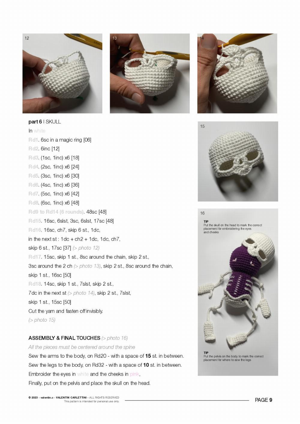 catrina the skeleton crochet pattern