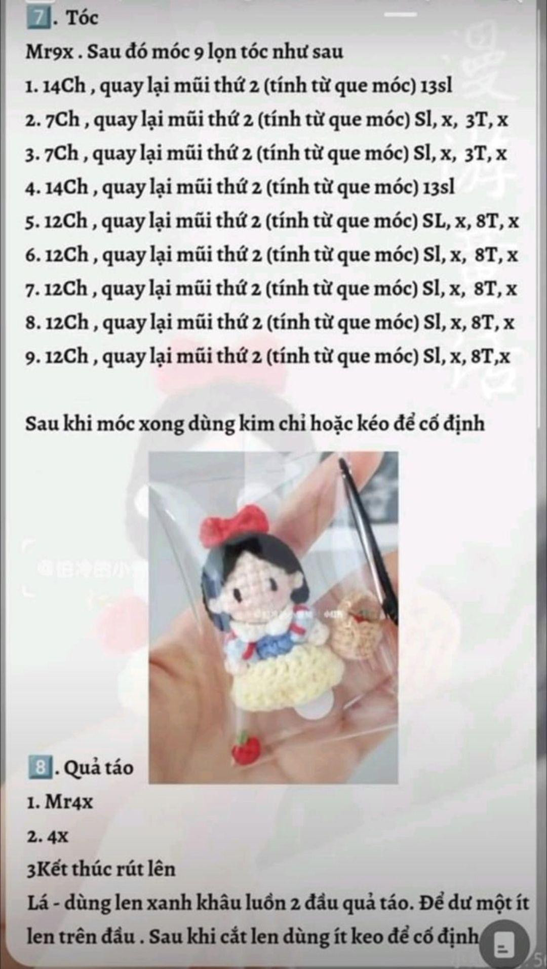 chart công chúa disney bạch tuyết mini