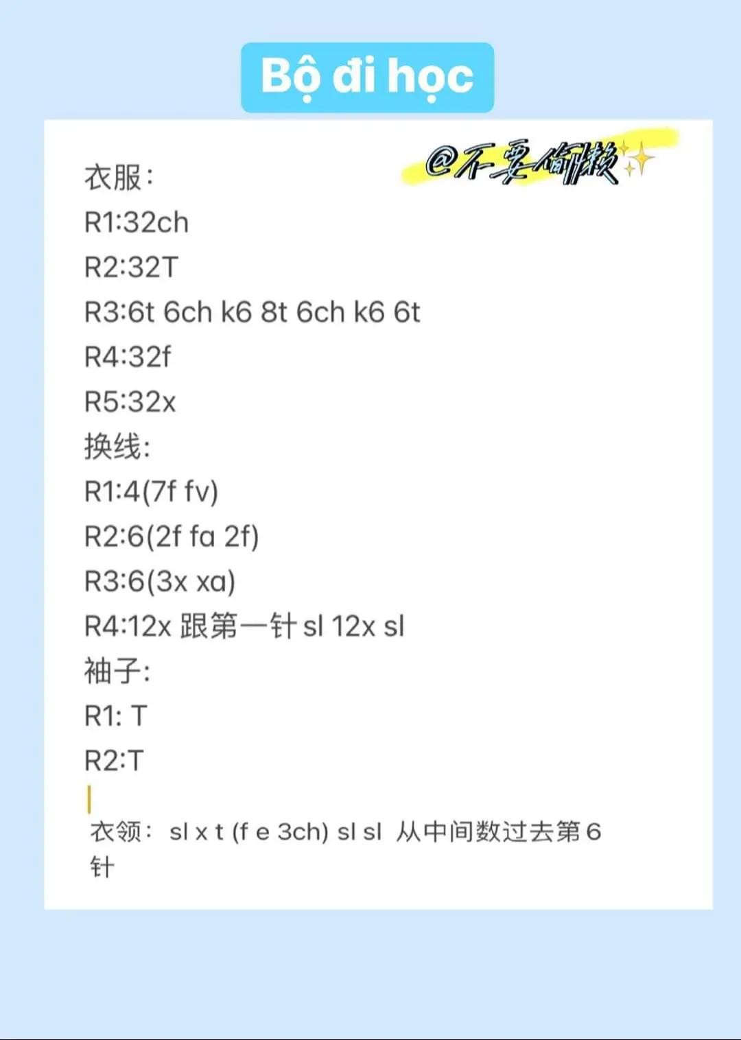 chart móc búp bê bộ đi học