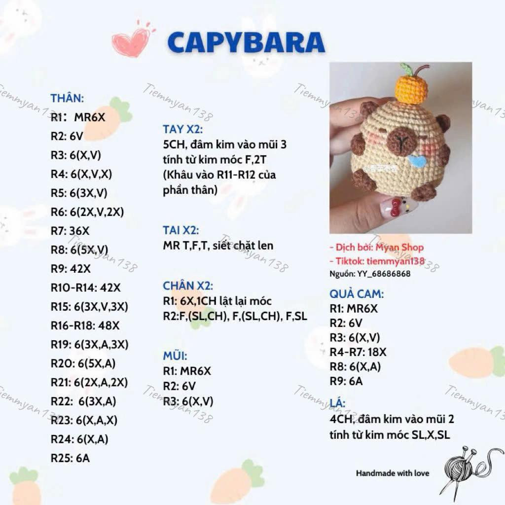 Chart móc Capybara ú nu