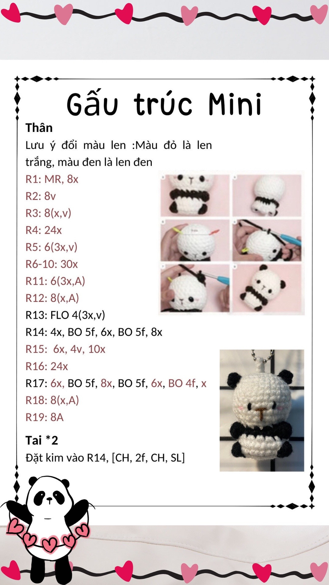 chart móc Hải cẩu mini, gấu trúc mini, thỏ tai dài mini.