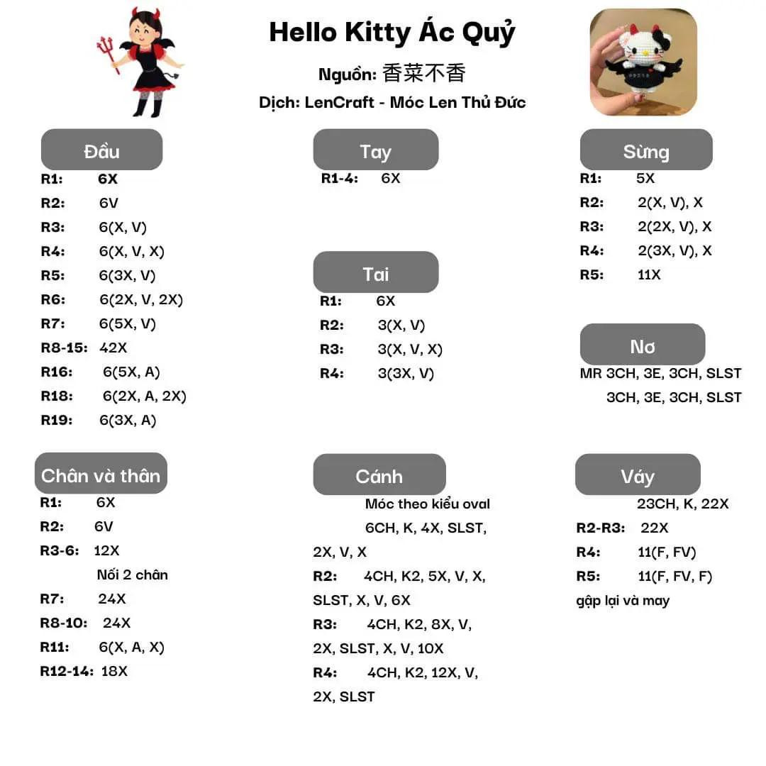 chart móc hello kitty ác quỷ