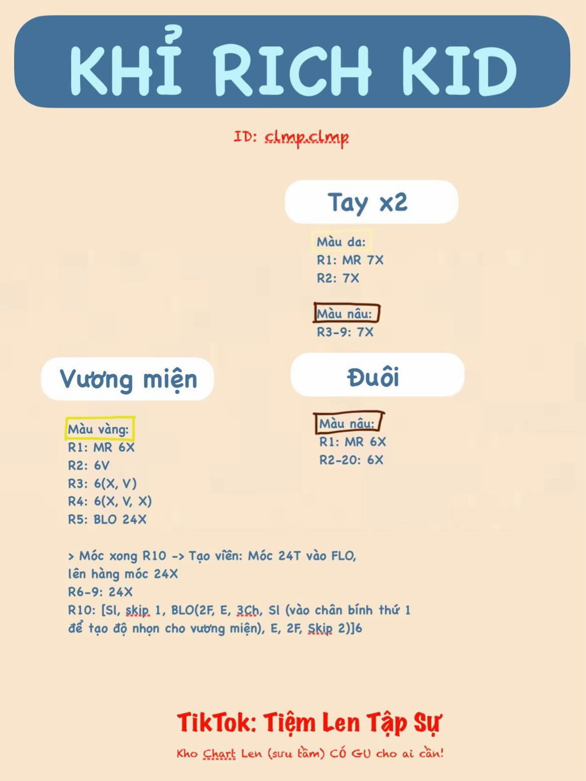 chart móc len khỉ rich kid