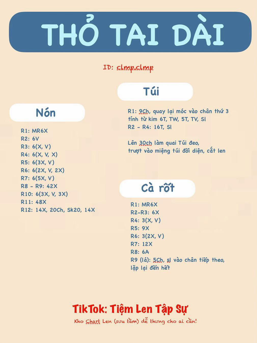 Chart móc thỏ tai dài đội mũ màu nâu.