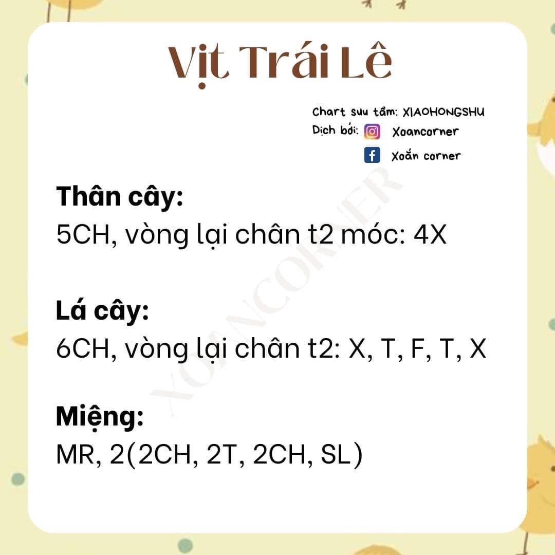 chart vịt trái lê