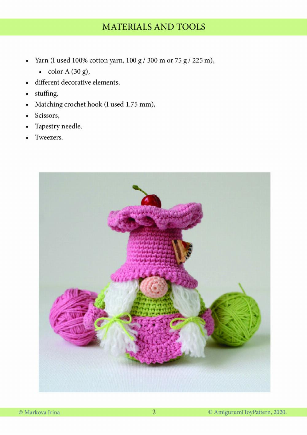 Chef gnome (variant №2) ONLY HAT Crochet Pattern