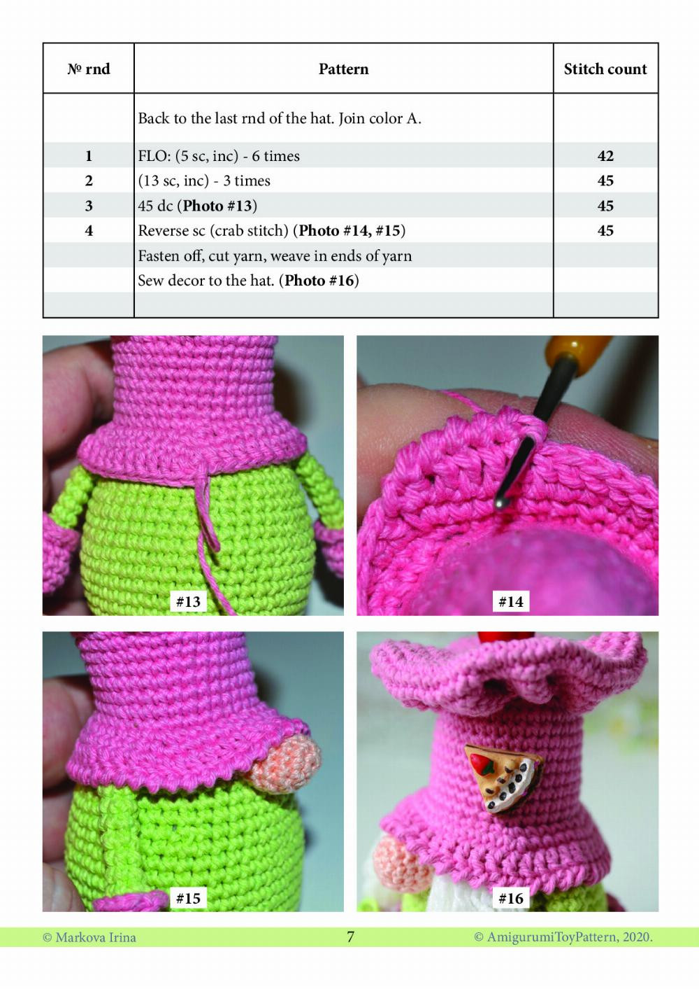 Chef gnome (variant №2) ONLY HAT Crochet Pattern