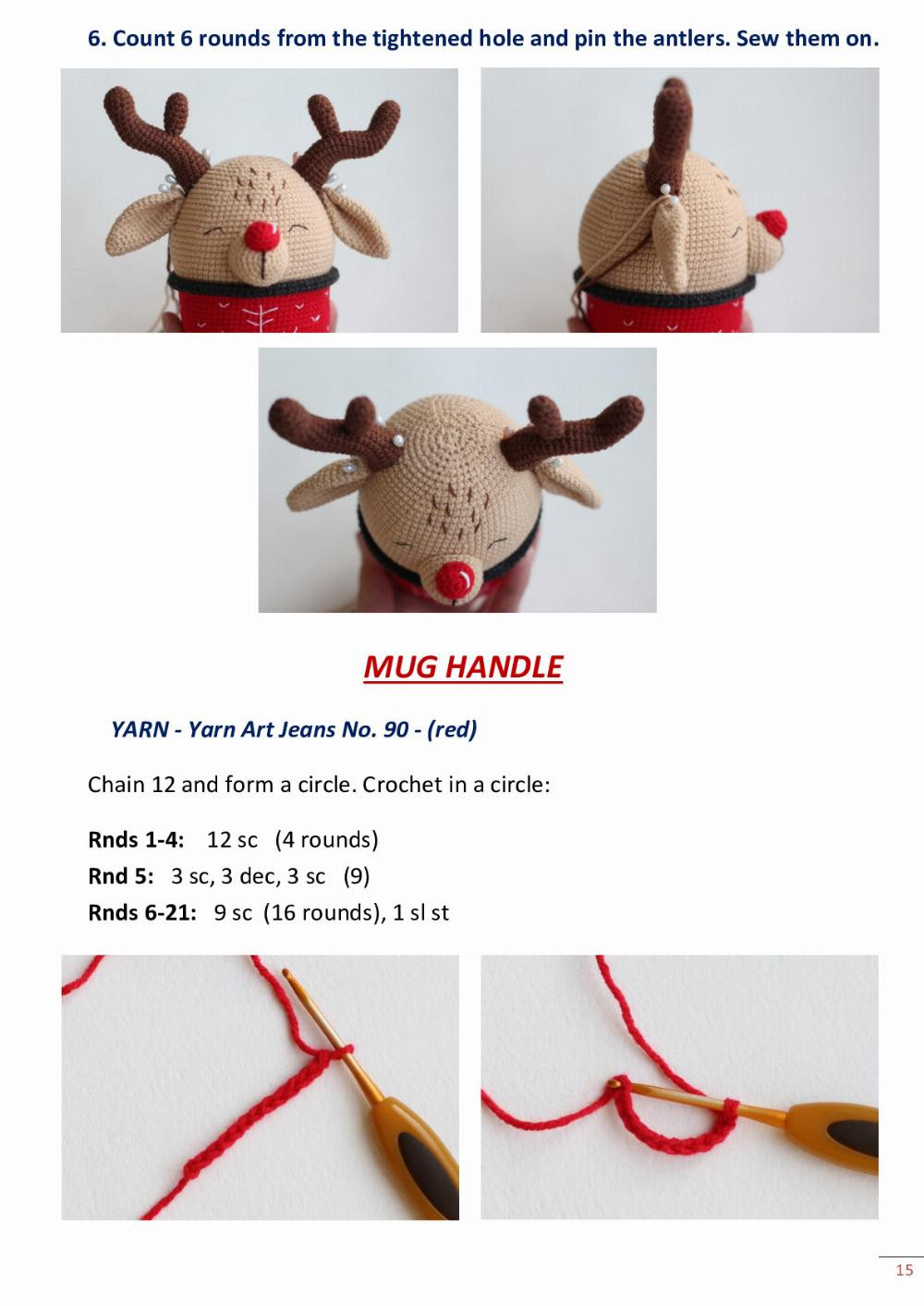 CHRISTMAS DEER IN MUG Crochet pattern