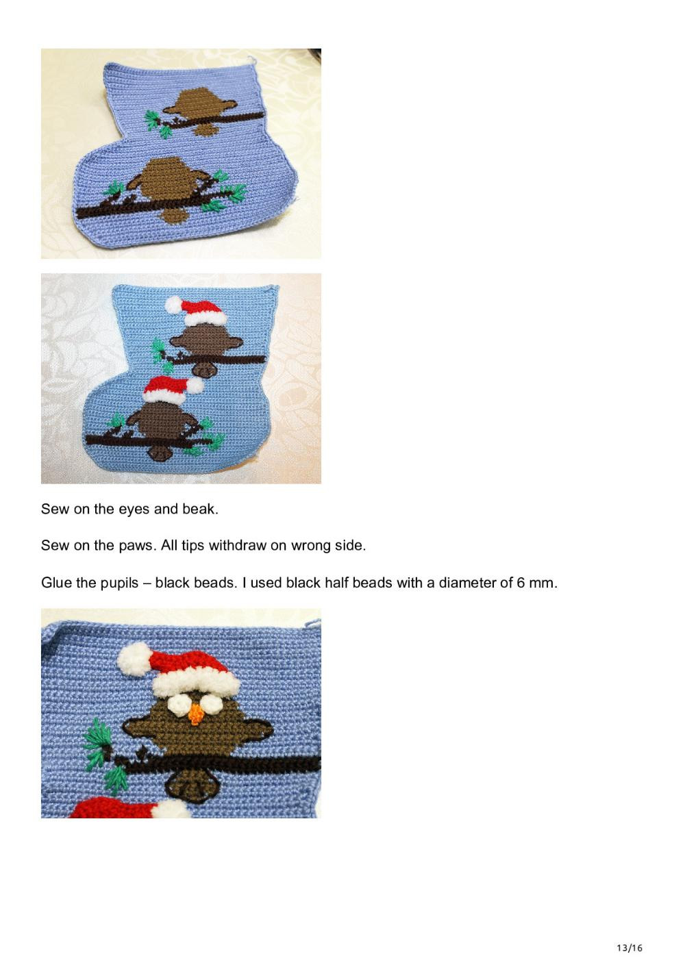 Christmas stocking with owls