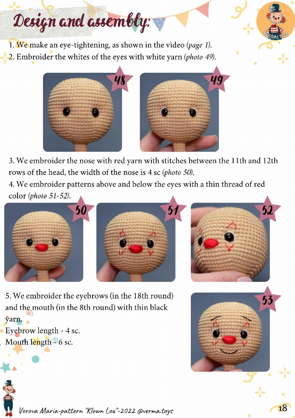 clown lou crochet pattern