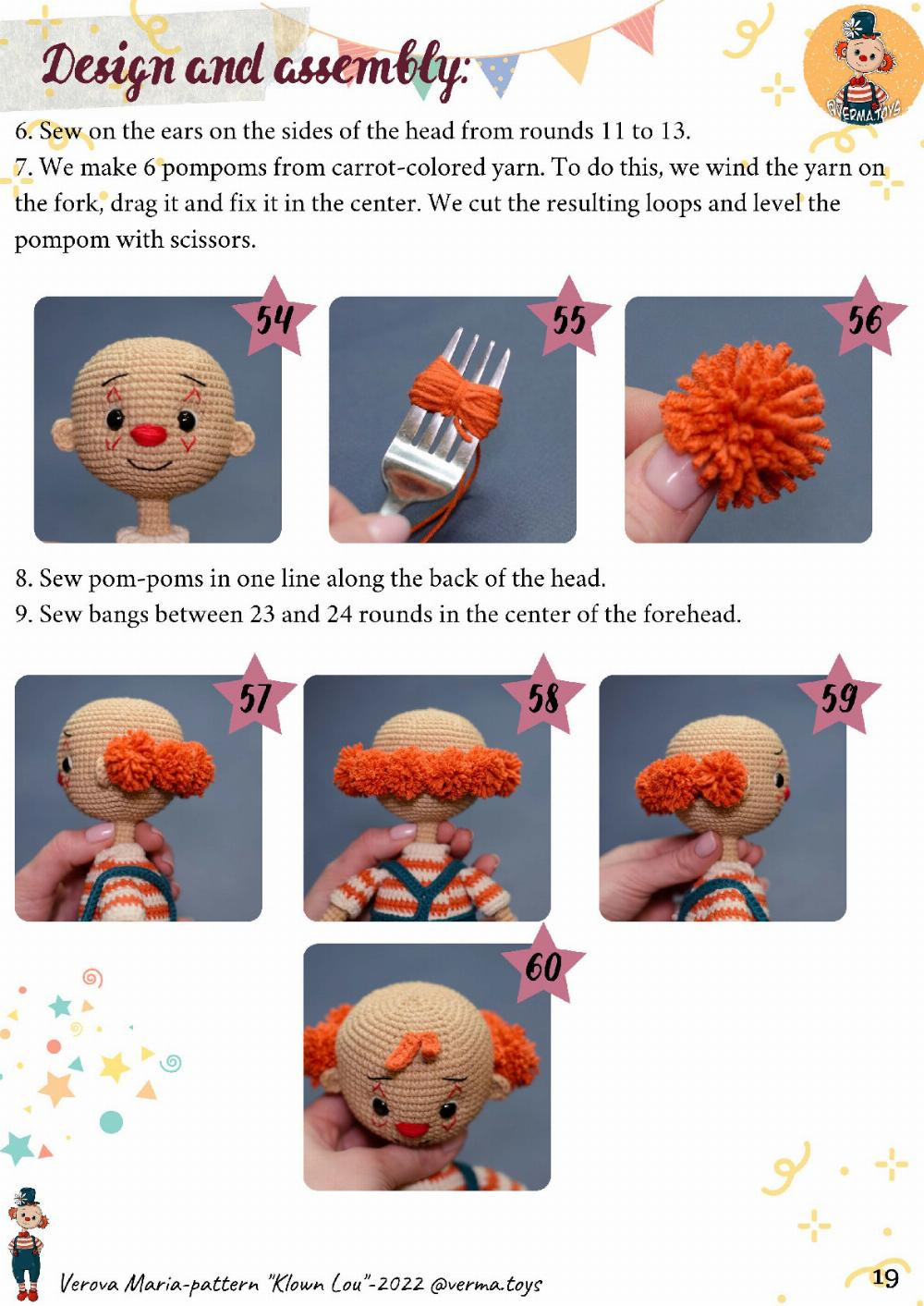 clown lou crochet pattern