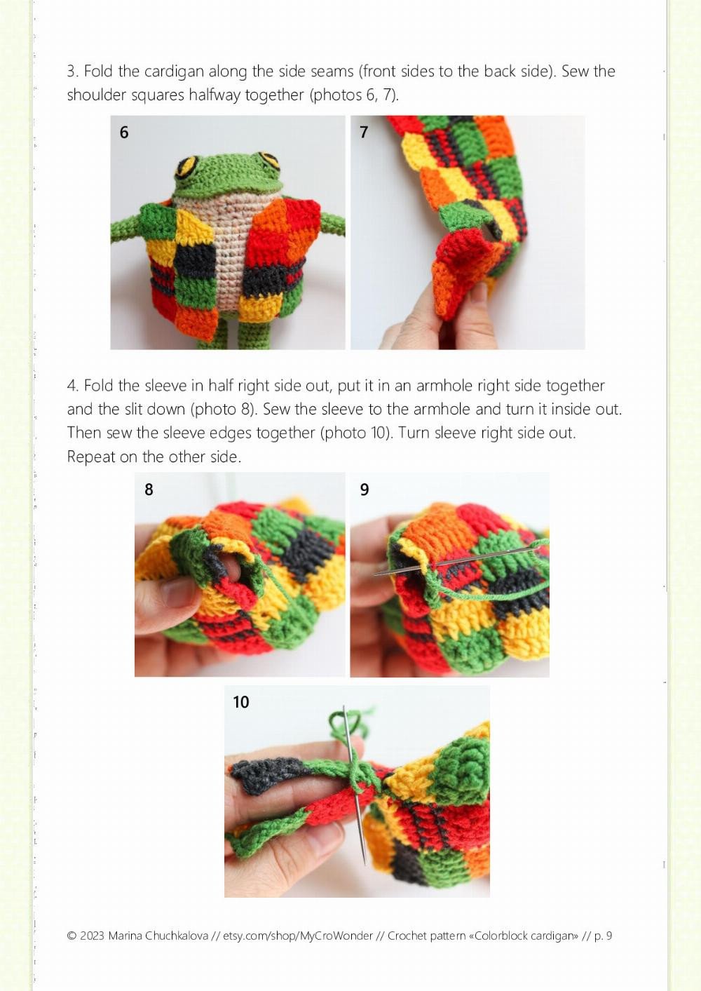 colorblock cardigan crochet pattern frog out fit