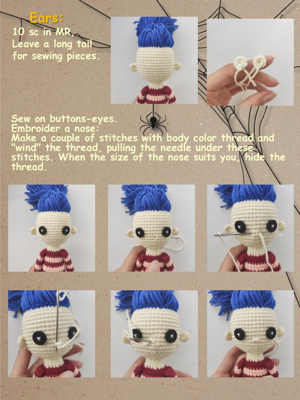 coraline doll crochet pattern