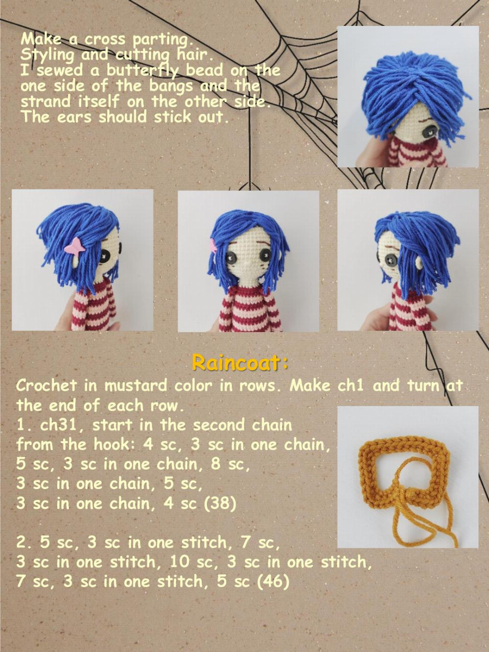 coraline doll crochet pattern