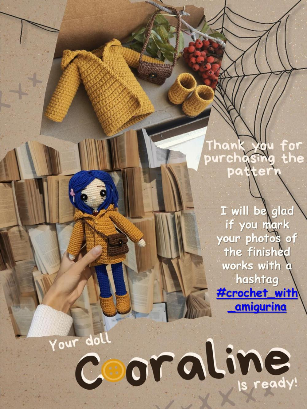 coraline doll crochet pattern