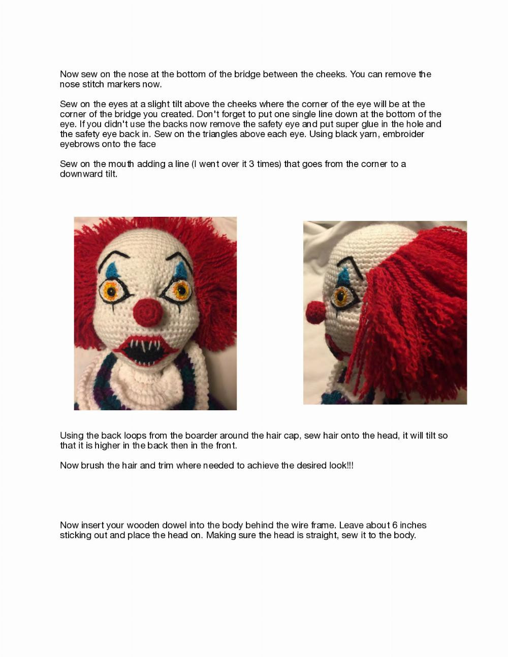 Creepy Clown crochet pattern