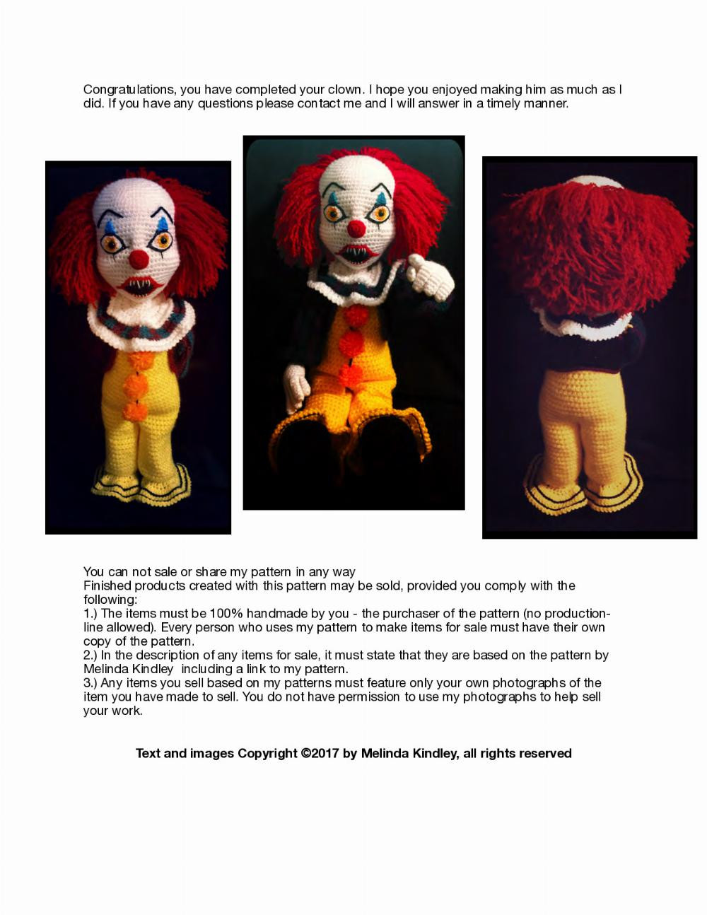 Creepy Clown crochet pattern