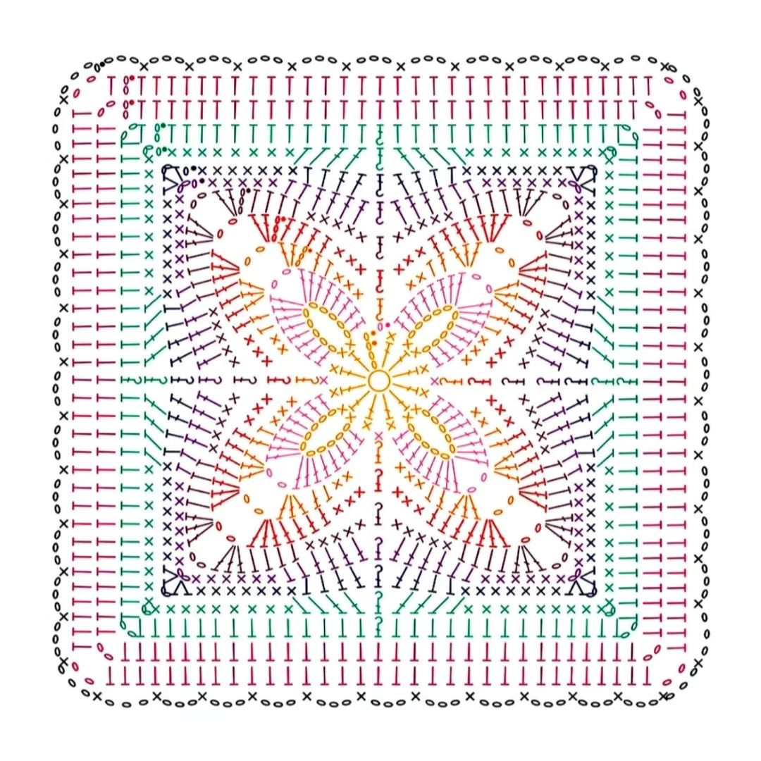 Crochet blanket (square motif)