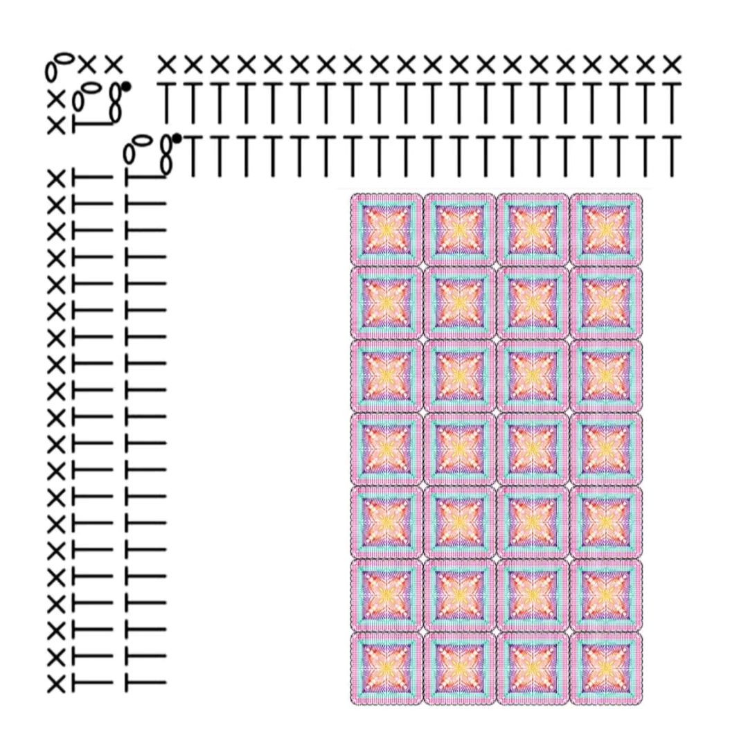 Crochet blanket (square motif)