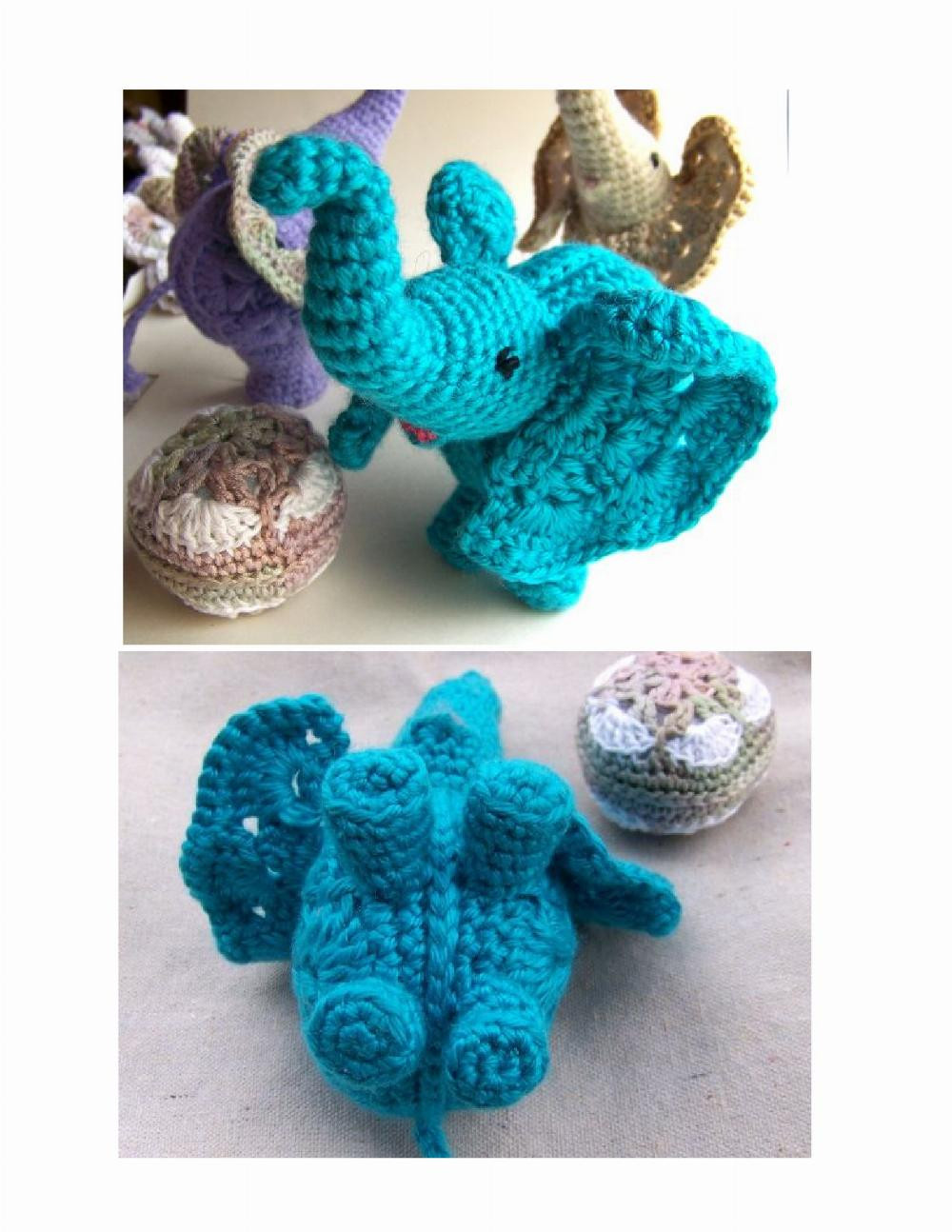 Crochet blue Elephant