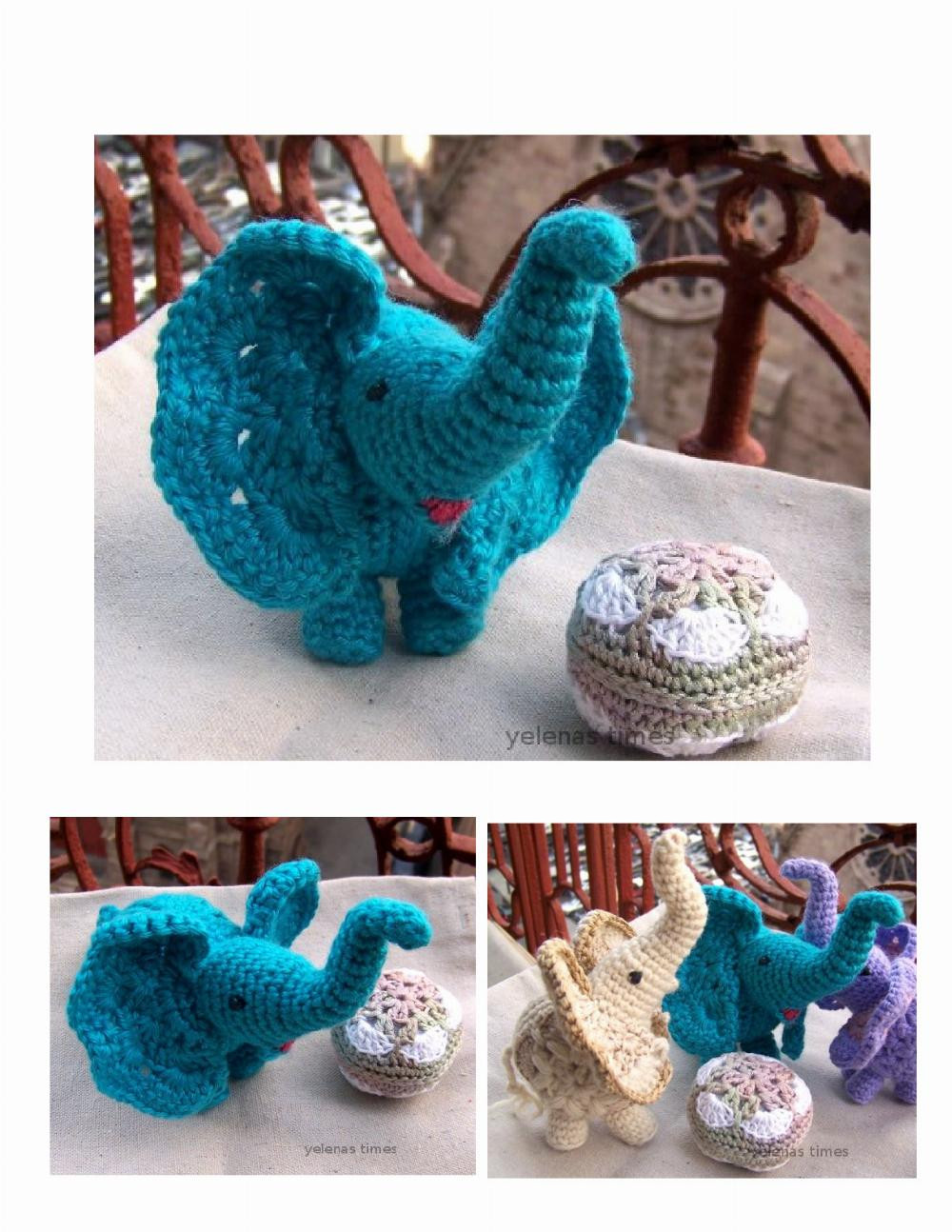 Crochet blue Elephant